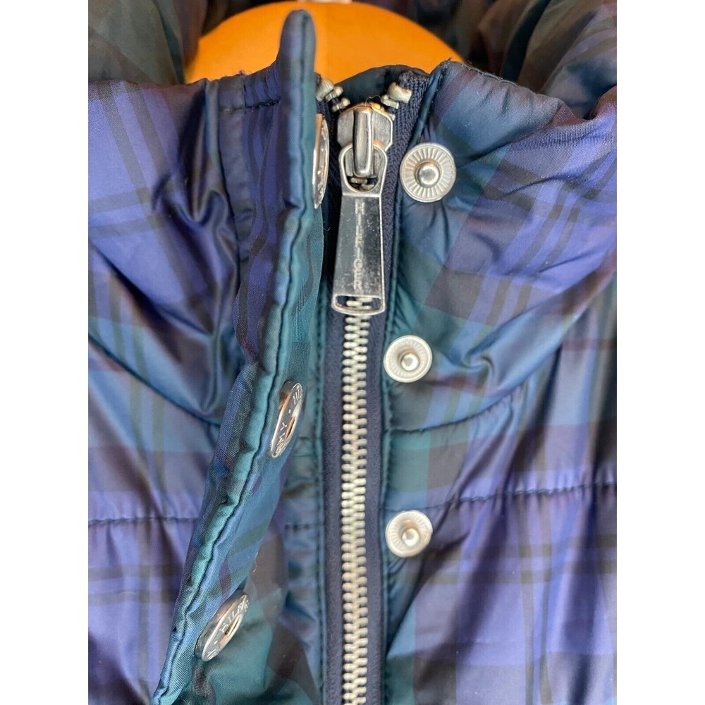 Tommy Hilfiger Blue and Green Plaid Puffer Vest - Picture 4 of 15